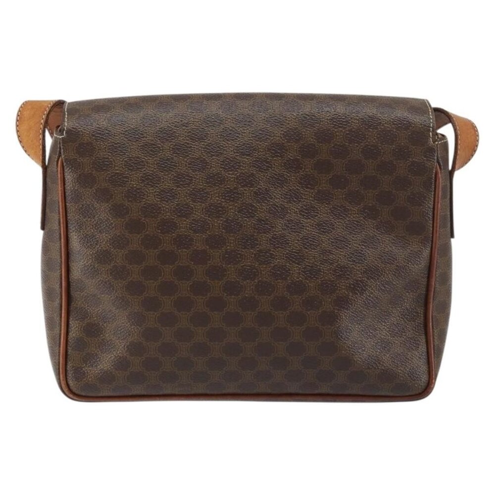 Authentic CELINE Macadam Canvas Shoulder Bag PVC Leather Brown Gold - Picture 9 of 16